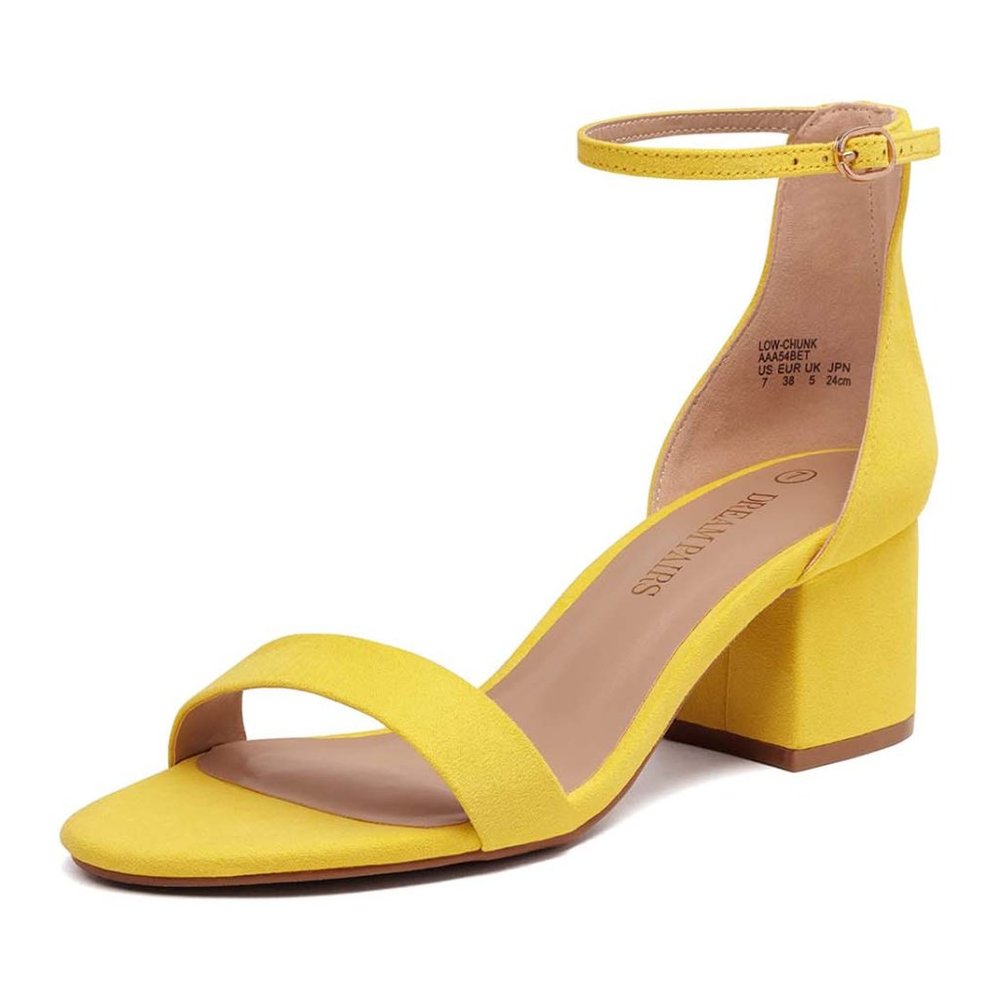 New DREAM PAIRS Women's Low-Chunk Low Heel Pump Sandals